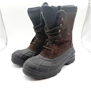 Kamik NationPlus Winter Boot Mens Size 9 Dark Brown Waterproof Insulated Leather